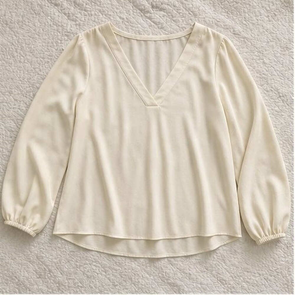 Cream Wrap Blouse